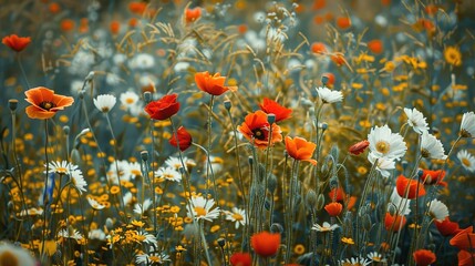 Obraz premium wildflower pattern wallpaper