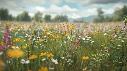 Fototapeta premium wildflower pattern wallpaper