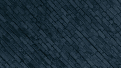 Brick diagonal dark black and white wall