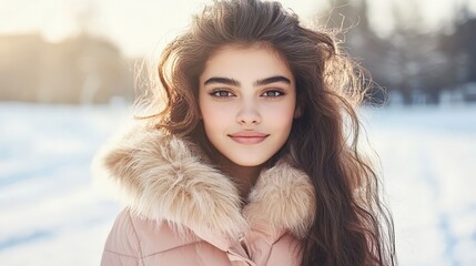 Smiling Woman in Winter.