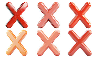 Fototapeta premium Red cross marks in different designs isolated on transparent background