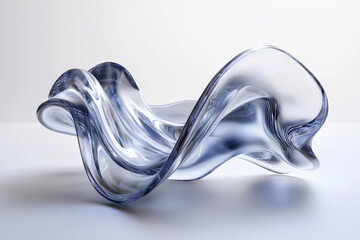 Modern abstract glass sculpture with smooth, flowing curves. Minimalist design showcasing elegance and creativity. Perfect for art enthusiasts and decorators.