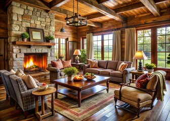 Farmhouse Rustic Furniture Design Cozy Inviting Living Space