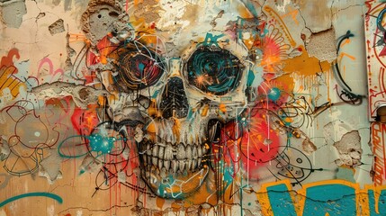 Fototapeta premium Graffiti pattern wallpaper