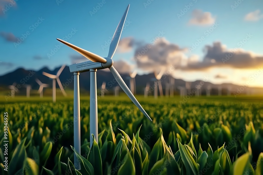 Poster clean energy plant operation efficiency is captured in a realistic photo showcasing the optimized pe