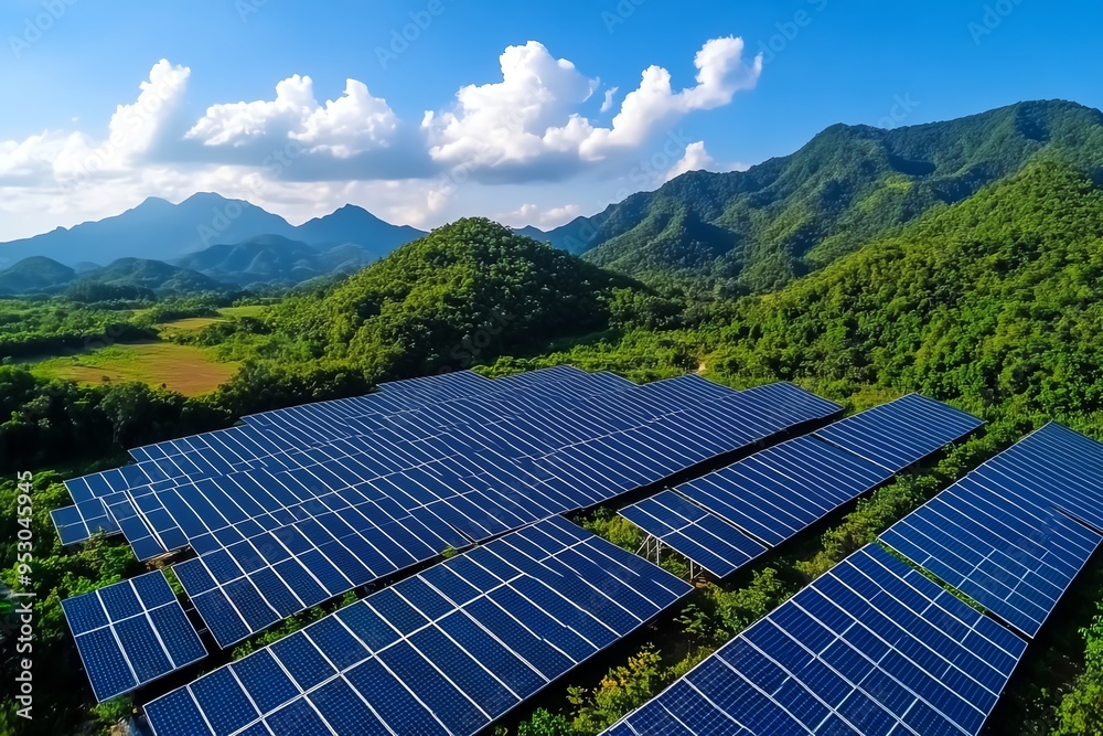Poster clean energy plant operation is captured in a realistic photo showcasing the day-to-day functioning 