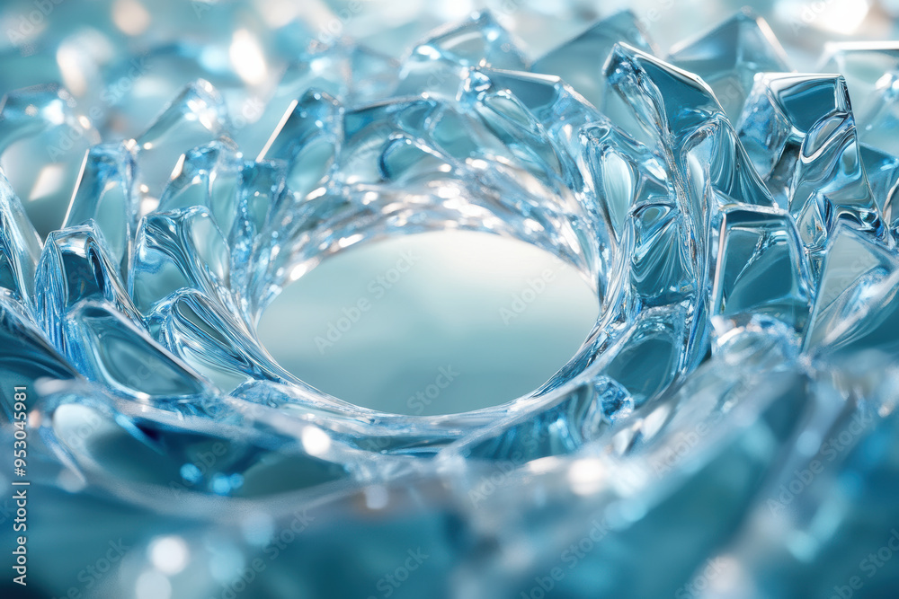 Wall mural abstract close-up of crystal-like structures forming a circular pattern, evoking a sense of natural 