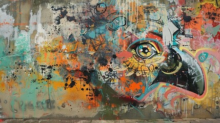 Graffiti pattern wallpaper