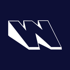 3d w latter logo design
