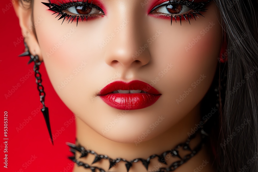 Poster piercing with a rebellious, punk-inspired design, depicted in an artwork where piercings feature spi