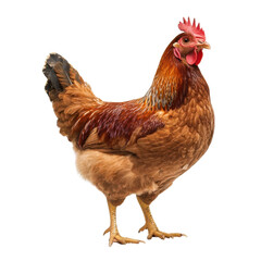 Fototapeta premium A brown hen standing gracefully.