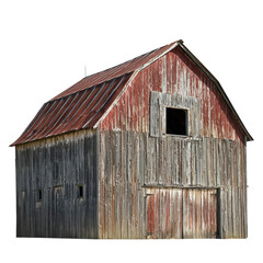 A rustic red barn.