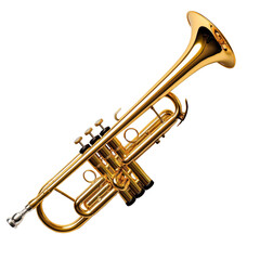 Obraz premium A shiny brass trumpet.