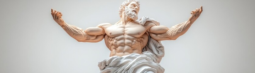 Powerful Muscular Statue Embodying Strength and Poise, A Symbol of Human Potential and Unwavering Determination