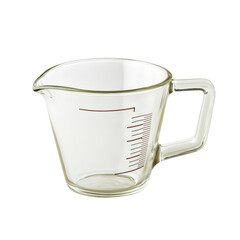 Clear glass measuring cup.