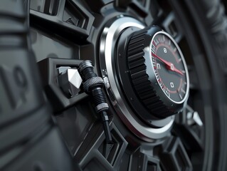 A detailed 3D render of a mechanic s tire pressure monitoring system tool