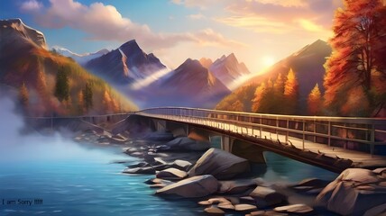 sunset in the mountains