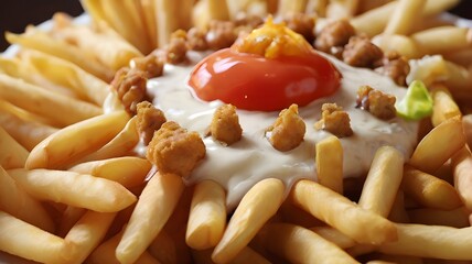 french fries and ketchup