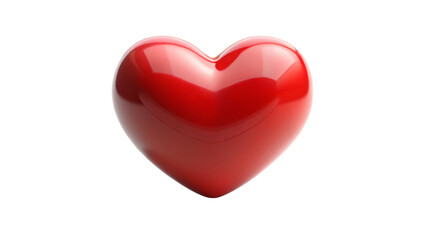 Fototapeta premium Shiny red heart, isolated on white background, perfect for design