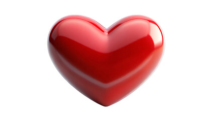 Shiny red heart, isolated on white background, perfect for design