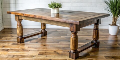 Rustic Farmhouse Furniture Handmade Wood Table with Vintage Charm Whimsical Country Style Characteristic Warm Brown Oak