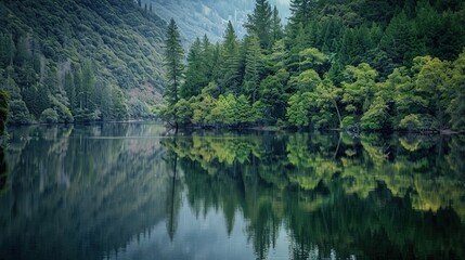 Obraz premium Serene lake pattern wallpaper