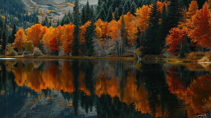 Obraz premium Serene lake pattern wallpaper