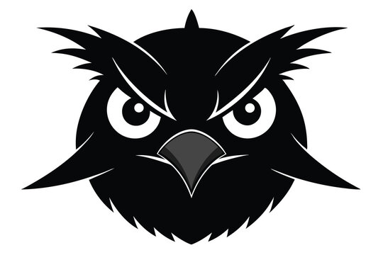 recommend clip art: Cuckoo face black silhouette  silhouette H.eps