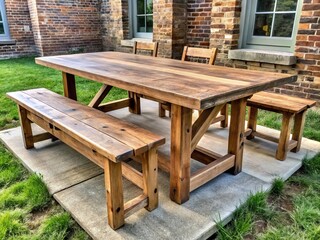 rustic farmhouse tables with natural finishes