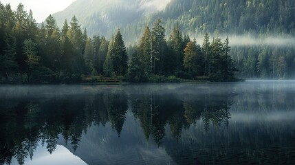 Serene lake pattern wallpaper