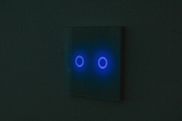 Touchless Glass Light Switch with LED Indicators for Smart Home Automation.