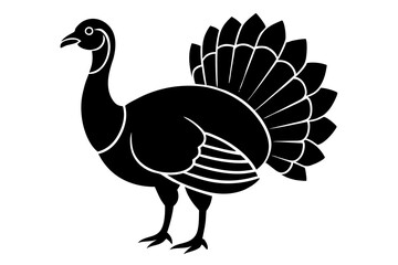 Wild turkey silhouette vector illustration 
