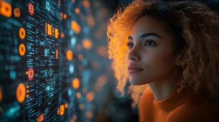 Team in a modern work environment brainstorming strategies, surrounded by digital screens and creative tools.