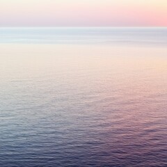 Calm Ocean Water at Sunset with Pink and Purple Sky