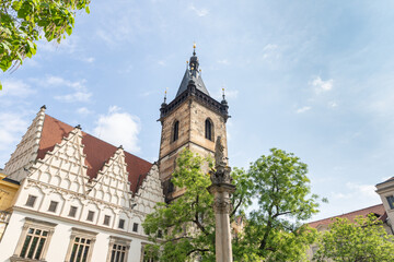 Obraz premium The New Town Hall on the Vodickova Street in the old part of the Prague in the Czech Republic