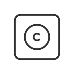 Copyright symbol icon. Modern, simple flat vector illustration for web site or mobile app