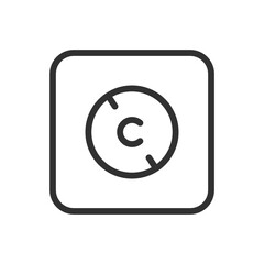 No Copyright symbol icon. Modern, simple flat vector illustration for web site or mobile app