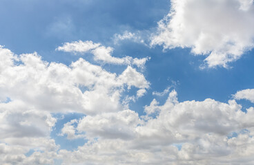 The unrivaled  beauty of the clouds in the blue summer sky over the northern Israel
