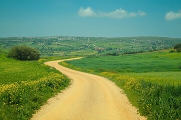Fototapeta premium Serene countryside with a light breeze during Agatha’s Day in Malta.