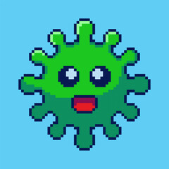 Fototapeta premium Pixel art virus game asset design
