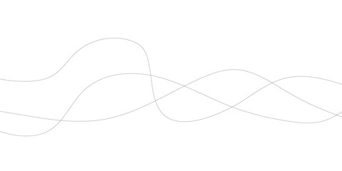 Wave line background with smooth shape. Beautiful wavy line on a white background. Abstract grey wave lines on transparent background.
