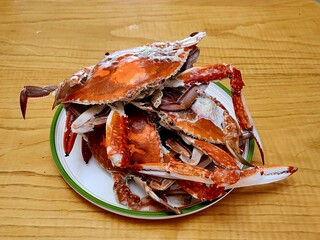 cooked crab on a plate