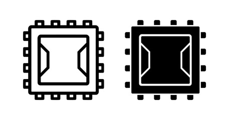 Semiconductor chip cartoon doodle, Vector.
