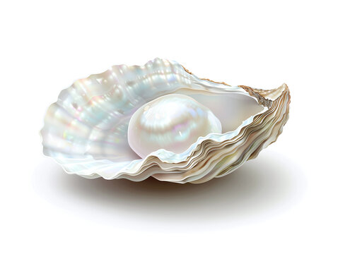 Isolated White Pearl Shell on a Clean Background