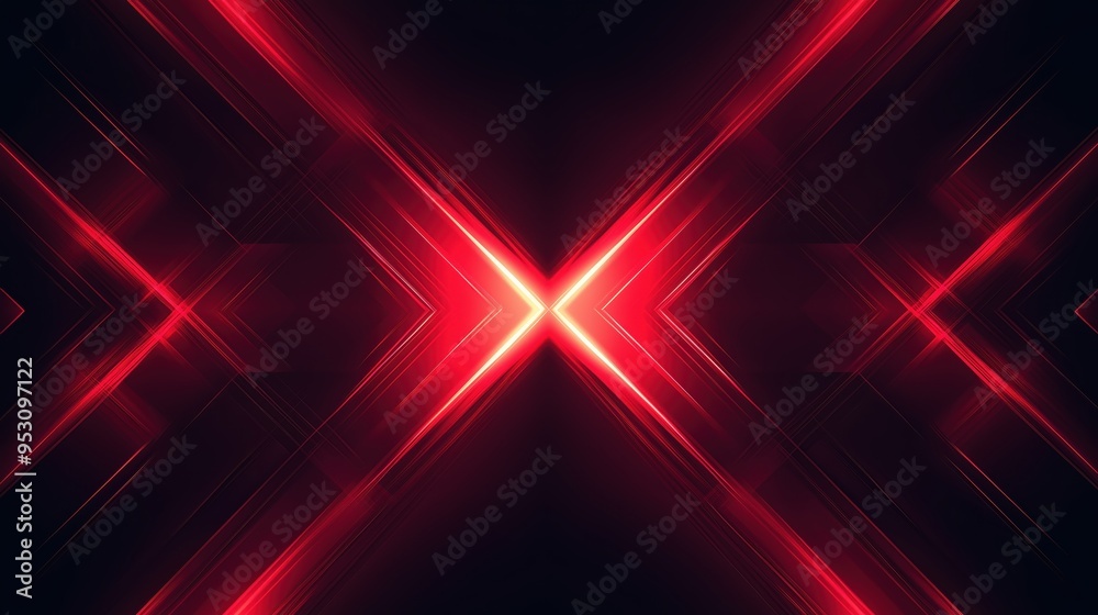 Wall mural the image is a black and red background with two red x's. the x's are glowing and appear to be in mo
