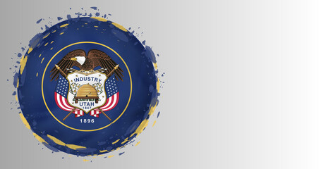 Fototapeta premium Utah flag badge