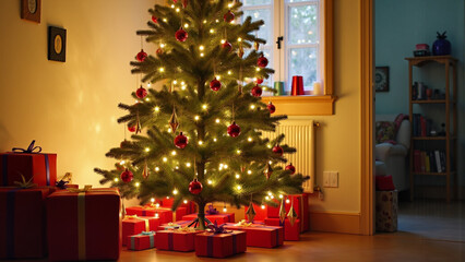 christmas tree and gifts