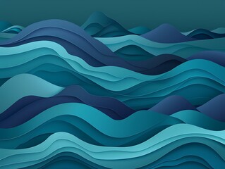 The image is a blue wave with a lot of detail. The waves are very close together, and the water is a deep blue color.