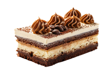 Coffee cake, dessert food isolated on transparent background.