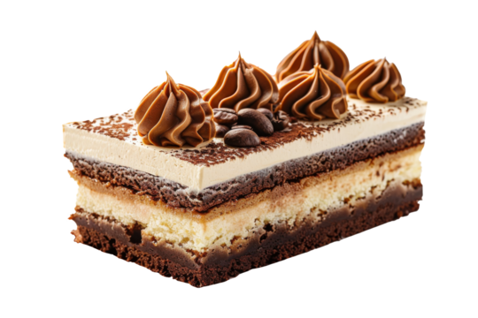 Coffee cake, dessert food isolated on transparent background.